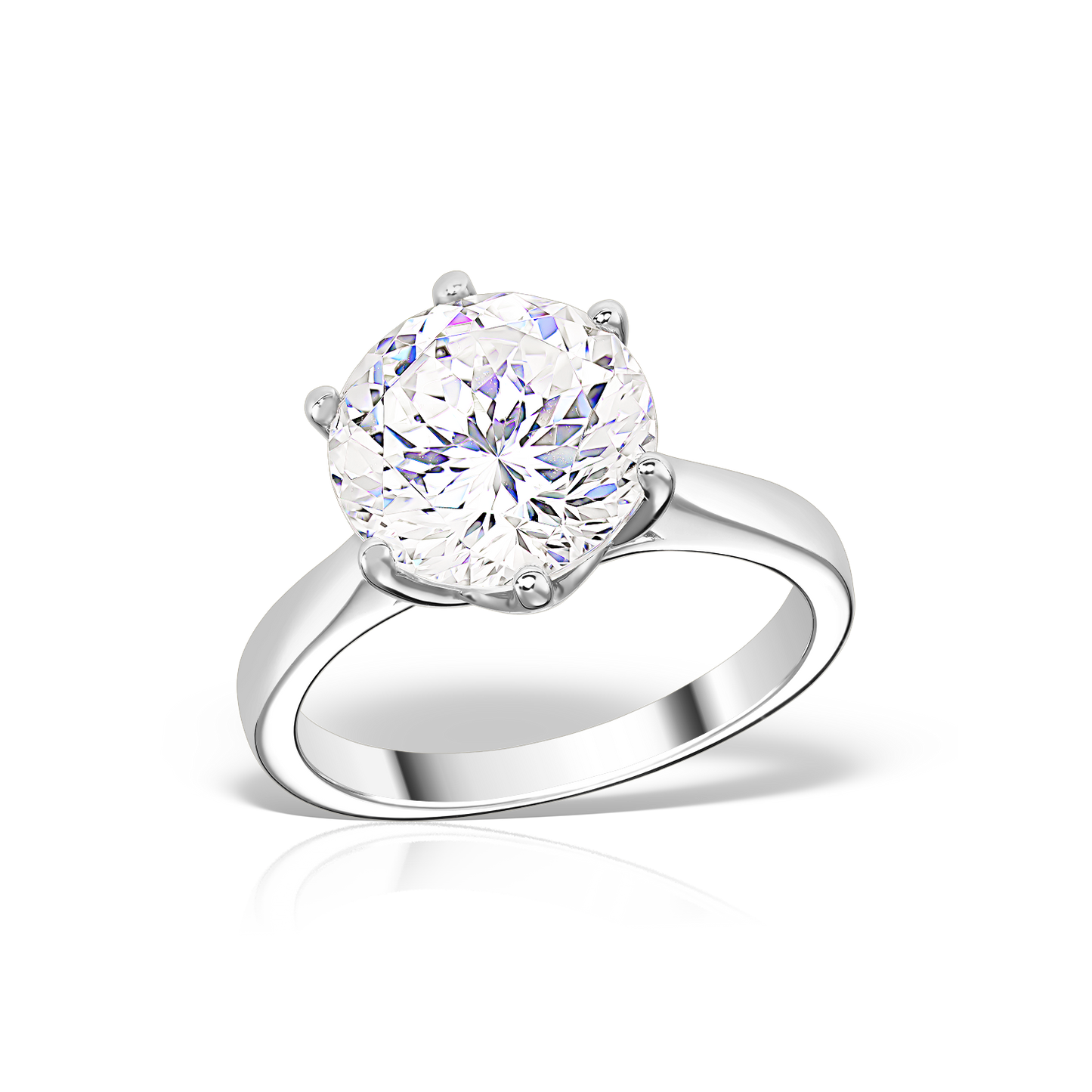 Ring mit künstlichen Diamanten im klassischen Schliff