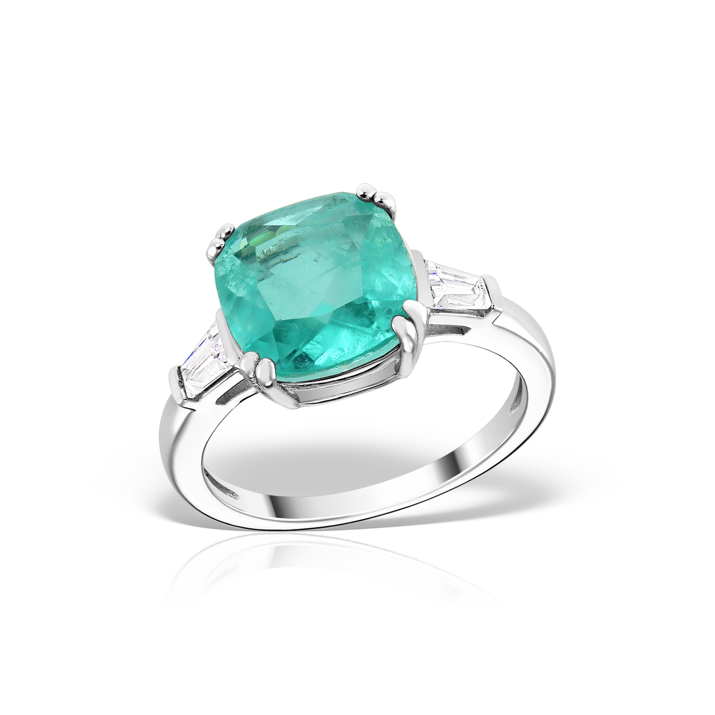 Cushion Shaped Artificial Paraiba Ring