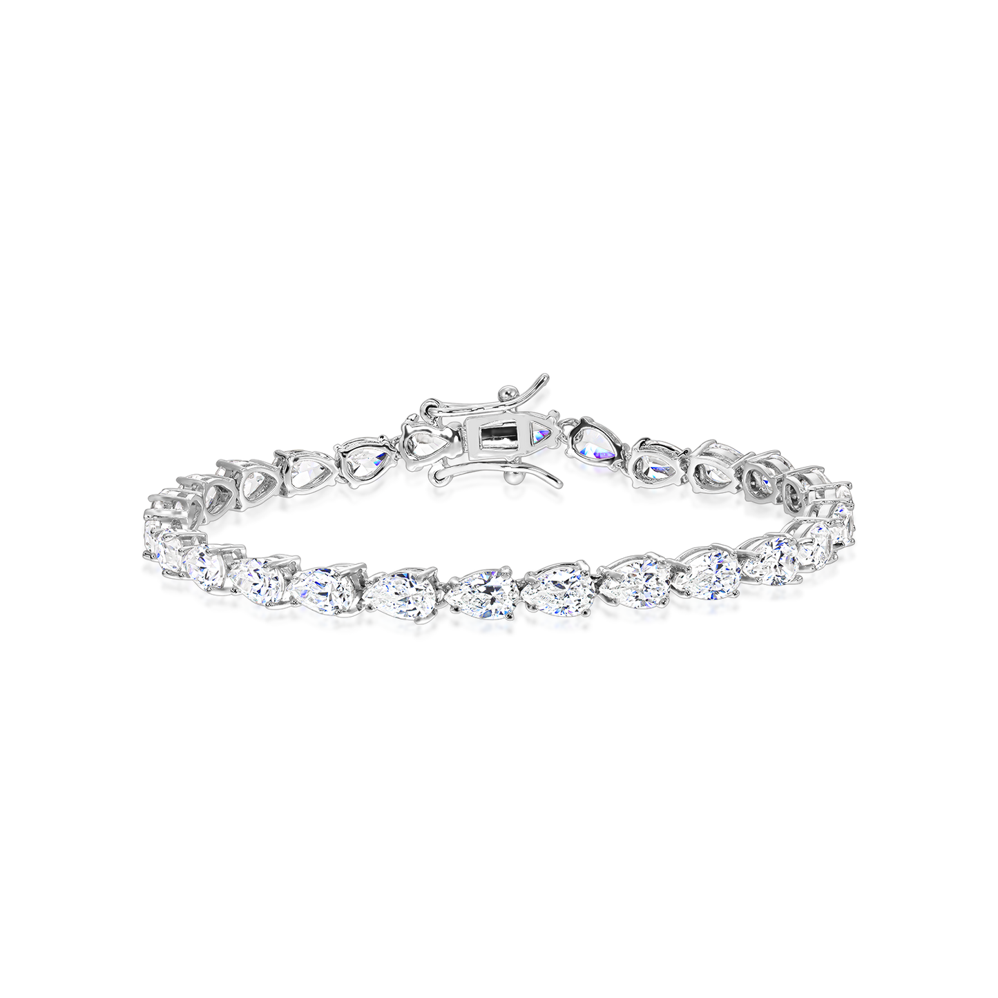 Tennis Bracelet with Artificial Pear-Shaped Diamonds