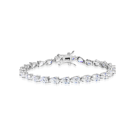 Tennis Bracelet with Artificial Pear-Shaped Diamonds