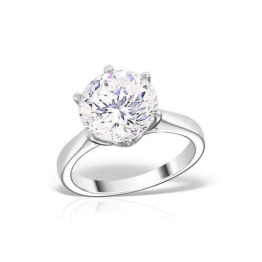 Ring with Classic Shaped Artificial Diamonds