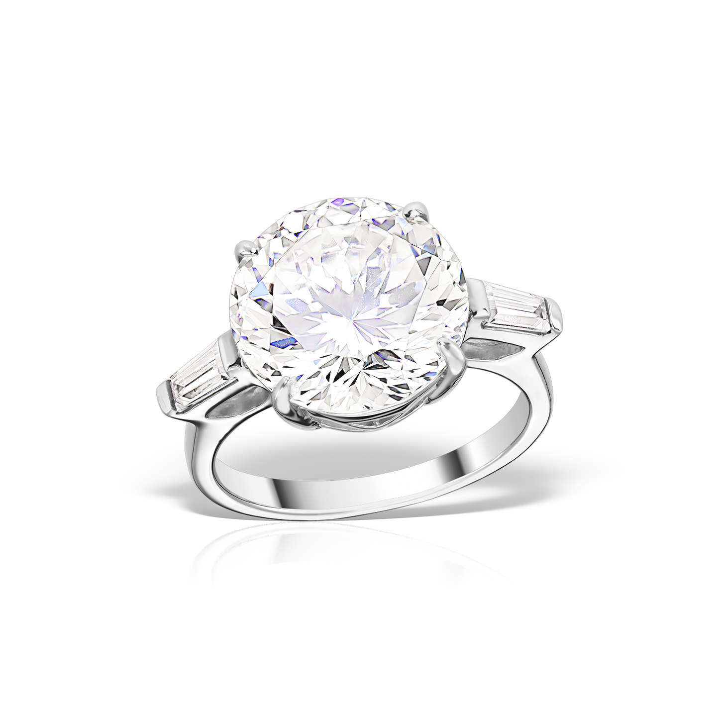 Ring with Classic Shaped Artificial Diamonds