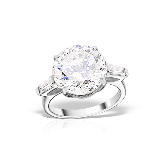 Ring with Classic Shaped Artificial Diamonds