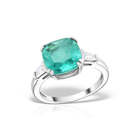 Cushion Shaped Artificial Paraiba Ring