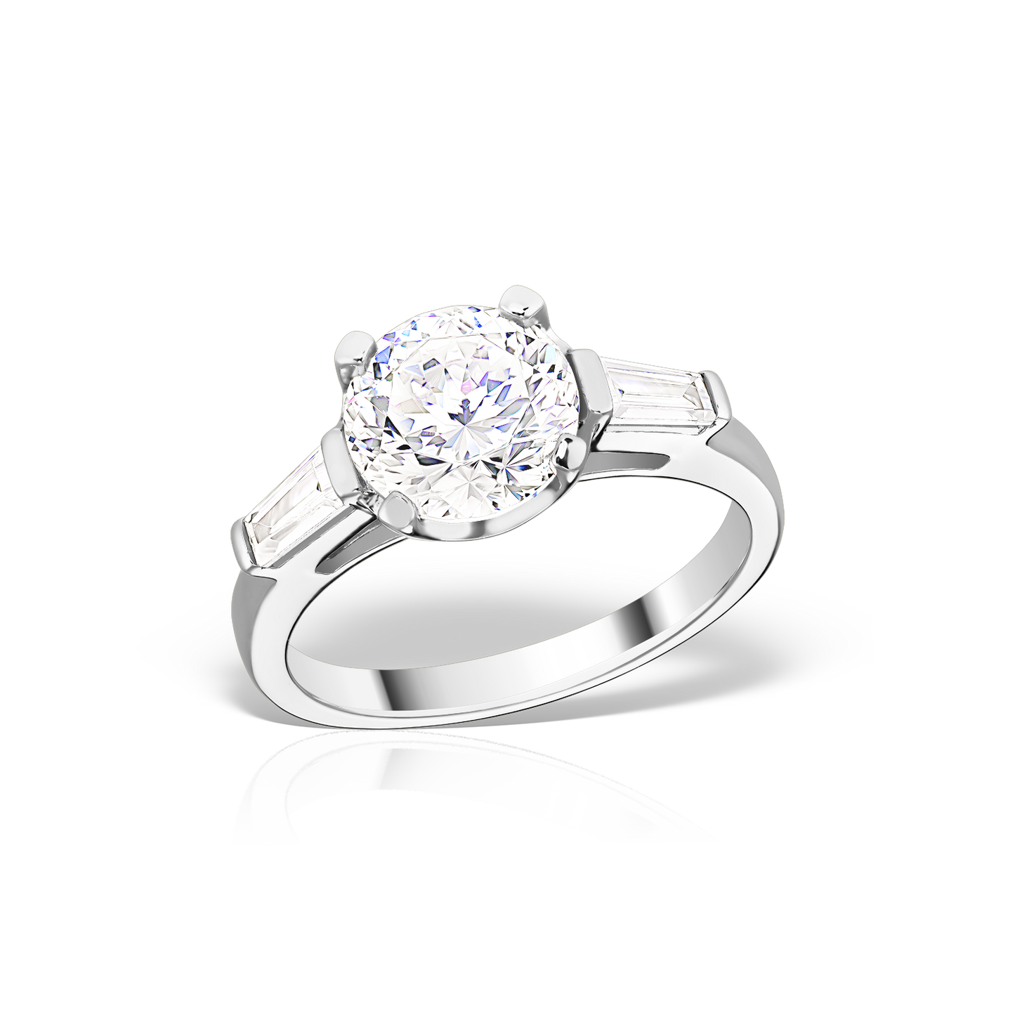 Ring with Classic Shaped Artificial Diamonds