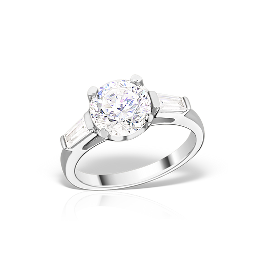 Ring with Classic Shaped Artificial Diamonds